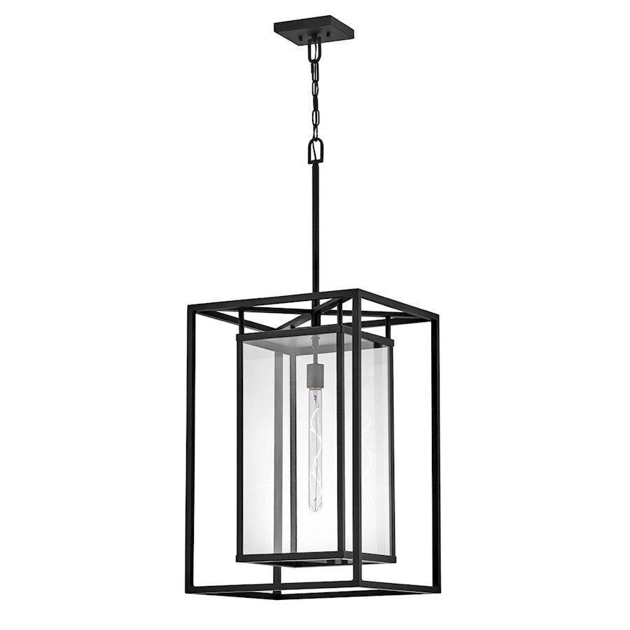 Hinkley Lighting Max 1 Light Outdoor LG Hanging Lantern, Black/Clear - 2592BK-LL