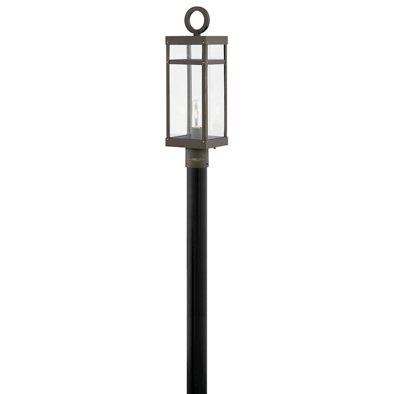 Hinkley Lighting Porter 1 Light Post Mount, Oil Rubbed Bronze/Clear - 2801OZ-LV