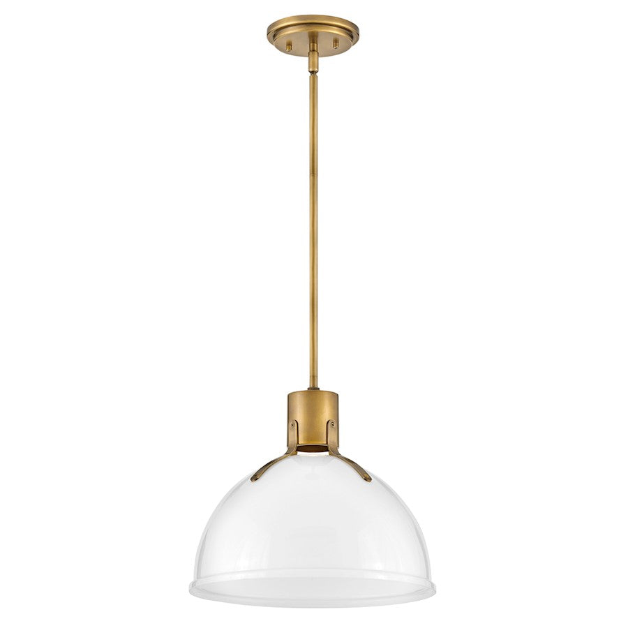 Hinkley Lighting Argo 1 Light SM Pendant, Heritage Brass/Cased Opal - 3487HB-CO