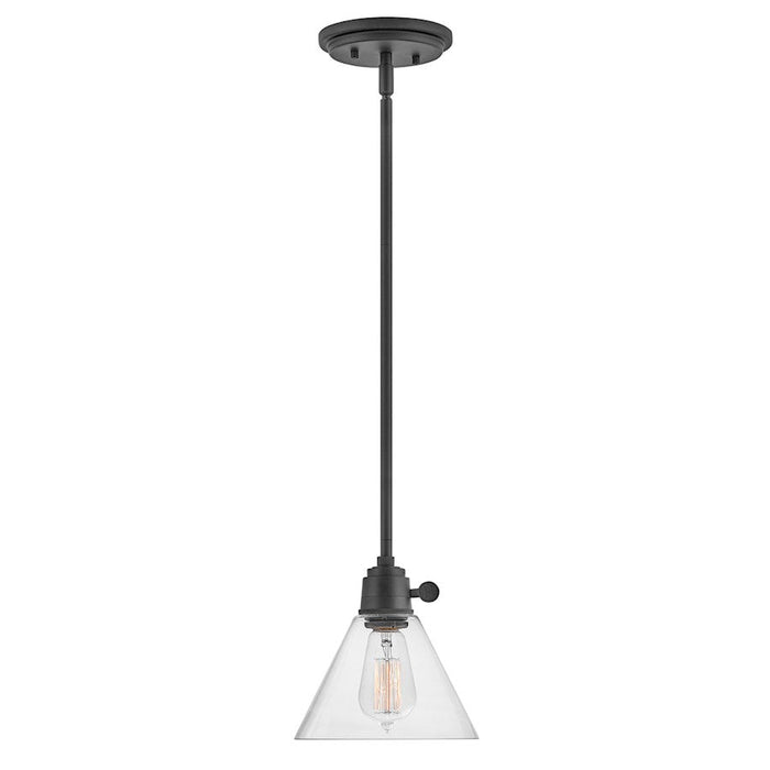 Hinkley Lighting Arti 1 Light Pendant in Black with Clear glass - 3697BK-CL