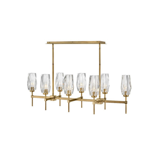 Hinkley Lighting Ana 8 Light Linear chandelier in Heritage Brass - 38256HB