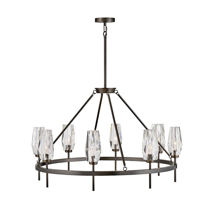 Hinkley Lighting Ana 8 Light LG Single Tier Chandelier, Black/Crystal - 38258BX