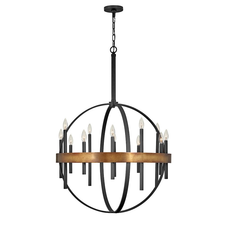 Hinkley Lighting Wells 12 Light Interior Hanging in Weathered Brass - 3867WA