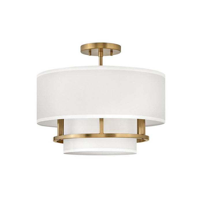 Hinkley Lighting Graham 3 Light Semi-flush Mount in Lacquered Brass - 38893LCB