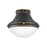 Hinkley Lighting Oliver 1 Light Small Flush Mount, Black/Etched Opal - 39051BK