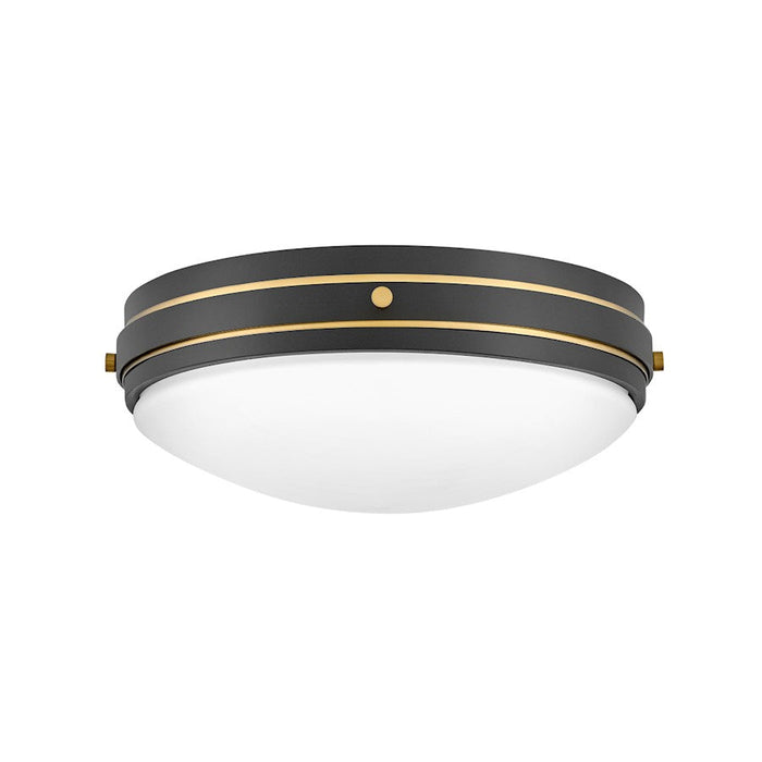 Hinkley Lighting Oliver 3 Light Medium Flush Mount, Black/Etched Opal - 39053BK