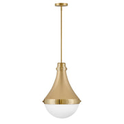 Hinkley Lighting Oliver 1 Light MED Pendant, Bright Brass/Etched Opal - 39054BBR