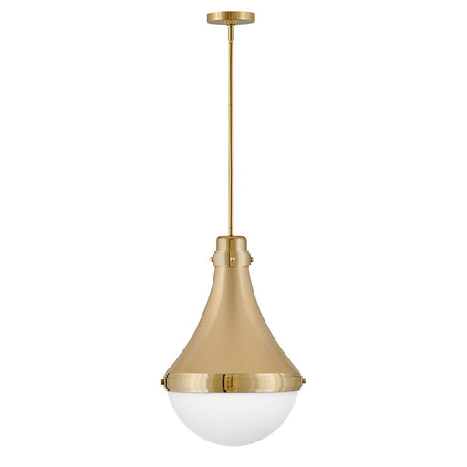 Hinkley Lighting Oliver 1 Light MED Pendant, Bright Brass/Etched Opal - 39054BBR