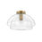 Hinkley Lighting Lotus 1 Light Semi-flush Mount in Heritage Brass - 39061HBR