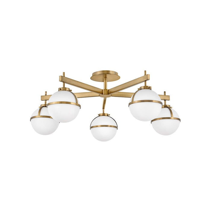 Hinkley Lighting Hollis 5 Light Semi-flush Mount in Heritage Brass - 39674HB