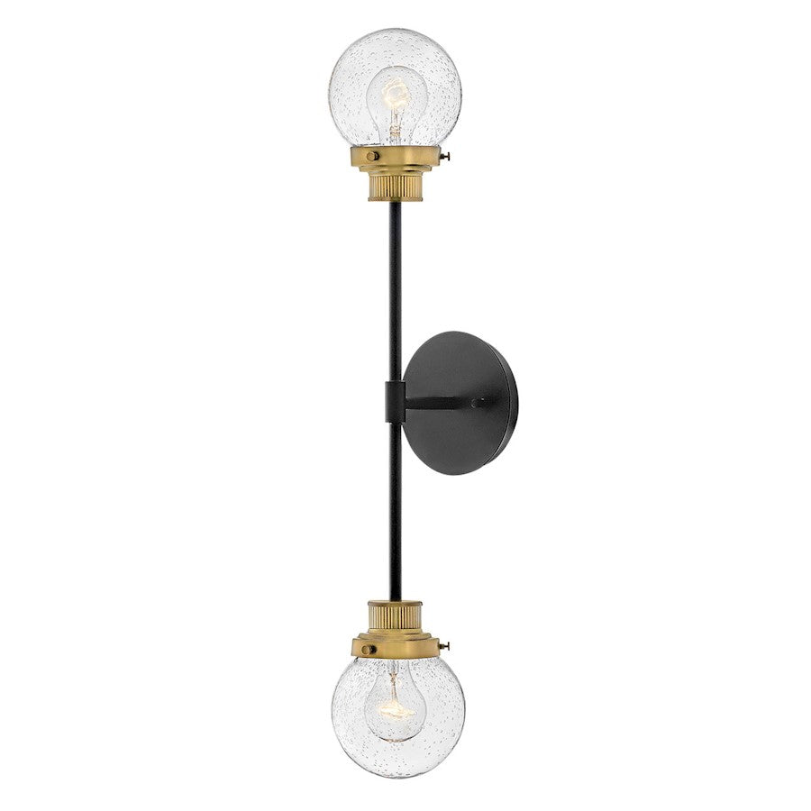 Hinkley Lighting Poppy 2 Light Interior Wall Mount in Black - 40692BK