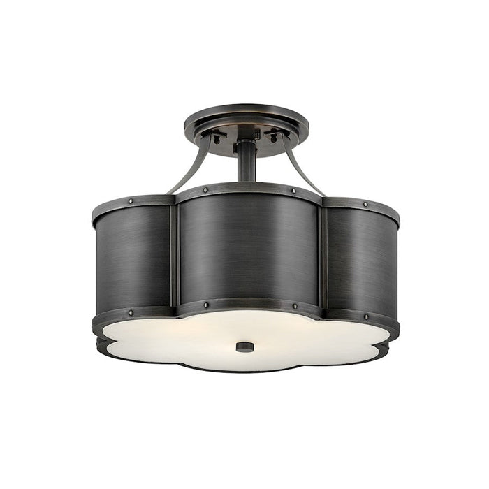 Hinkley Lighting Chance 3 Light Semi-flush Mount in Blackened Brass - 4444BLB