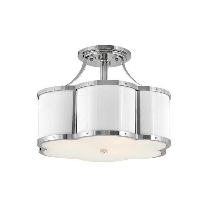 Hinkley Lighting Chance 3 Light Semi-flush Mount in Polished Nickel - 4444PN