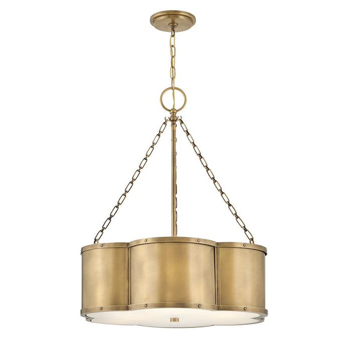 Hinkley Lighting Chance 3 Light Drum chandelier in Heritage Brass - 4446HB