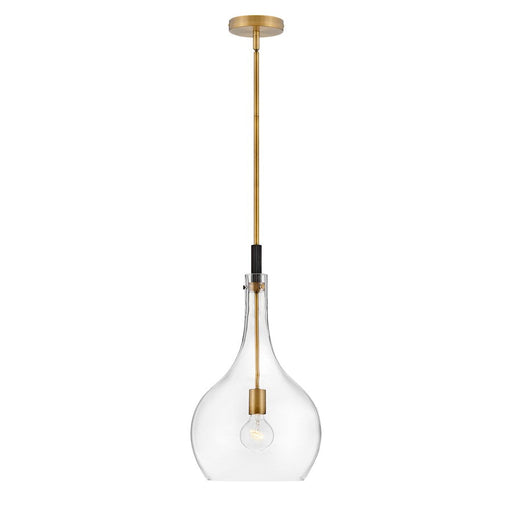 Hinkley Lighting Ziggy 1 Light Medium Pendant, Heritage Brass/Clear - 4457HB-CL