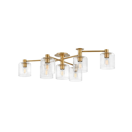 Hinkley Lighting Axel 7 Light Semi-flush Mount in Heritage Brass - 4513HB