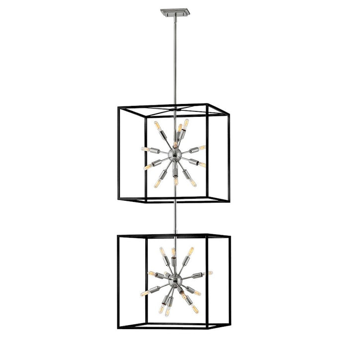 Hinkley Lighting Aros 24 Light Chandelier, Black/Polished Nickel - 46316BLK-PN