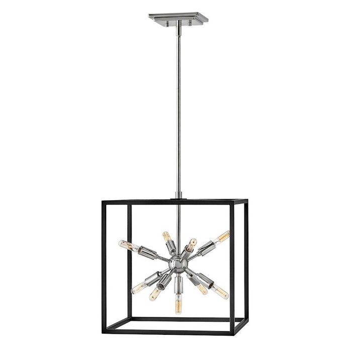 Hinkley Lighting Aros 9 Light Indoor Small Pendant, Black/Nickel - 46317BLK-PN