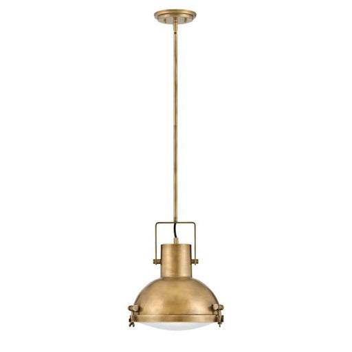 Hinkley Lighting Nautique 1 Light Med Pendant, Brass/Etched Opal - 49067HB-HB