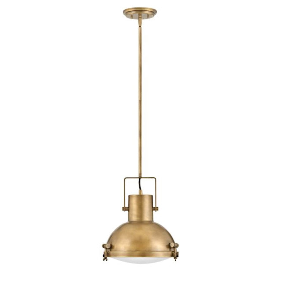 Hinkley Lighting Nautique 1 Light Med Pendant, Brass/Etched Opal - 49067HB-HB