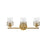 Hinkley Lighting Della 3 Light Bath Vanity, Lacquered Brass/Clear - 50263LCB