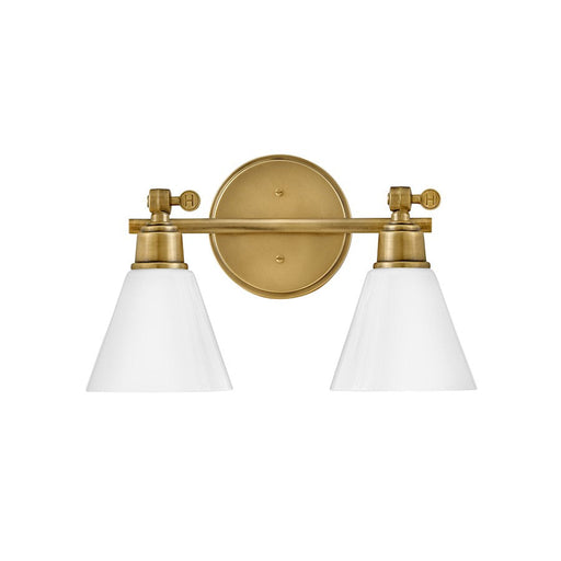 Hinkley Lighting Arti 2 Light Bath Vanity, Heritage Brass/Cased Opal - 51182HB