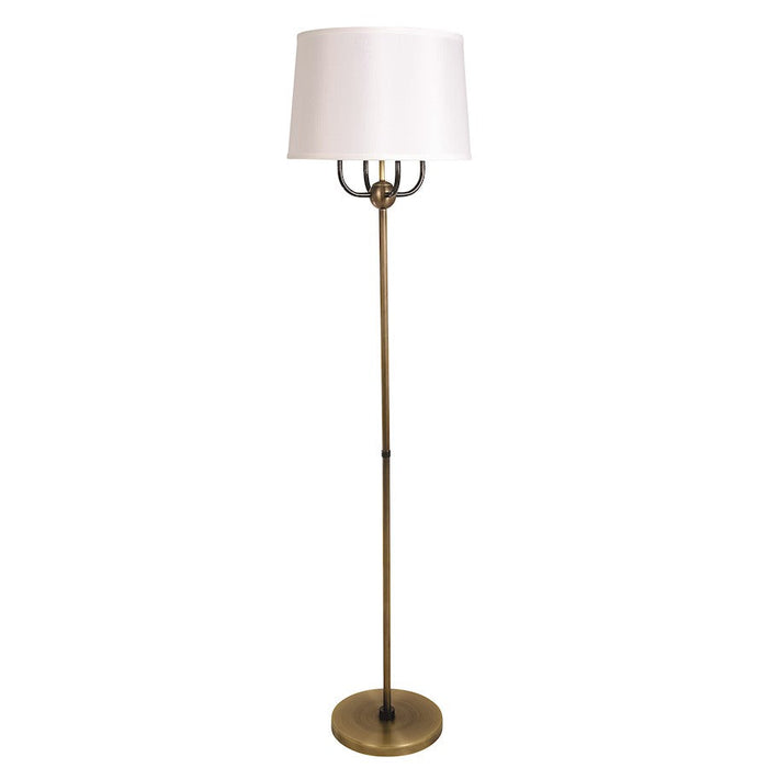 House of Troy Alpine 4 Light 65" Floor Lamp, Ant Brass/Hammered BZ - A701-AB-HB