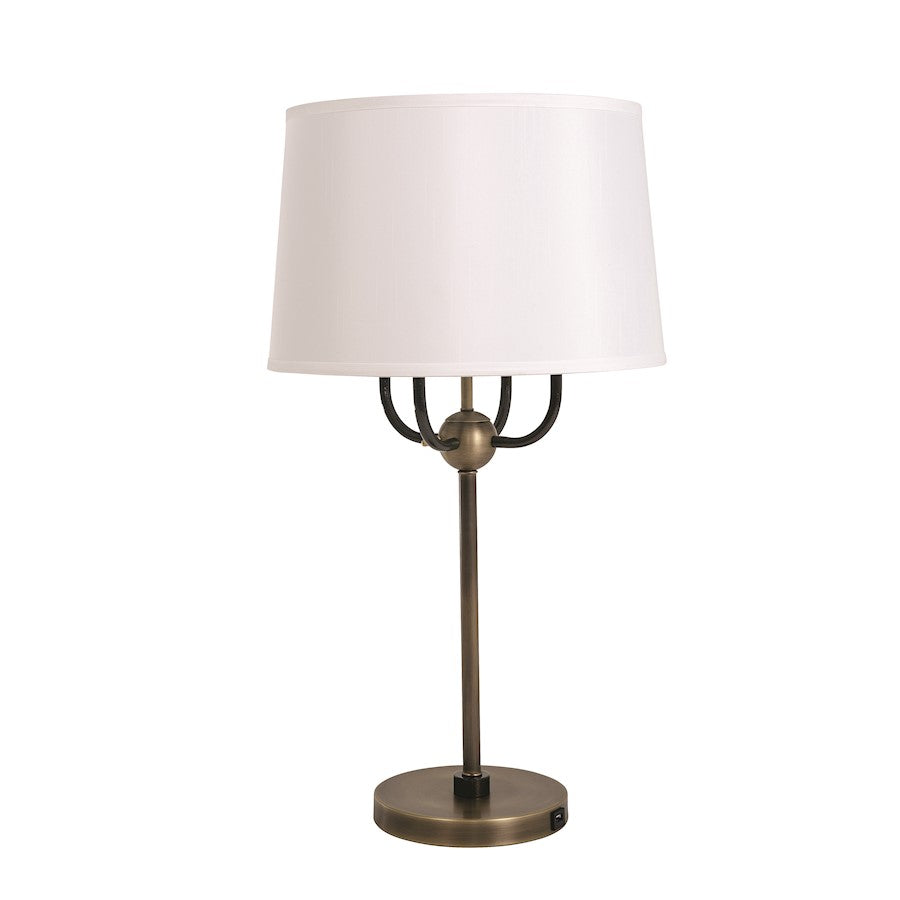 House of Troy Alpine 4 Light 30" Table Lamp, Ant Brass/Hammered BZ - A751-AB-HB