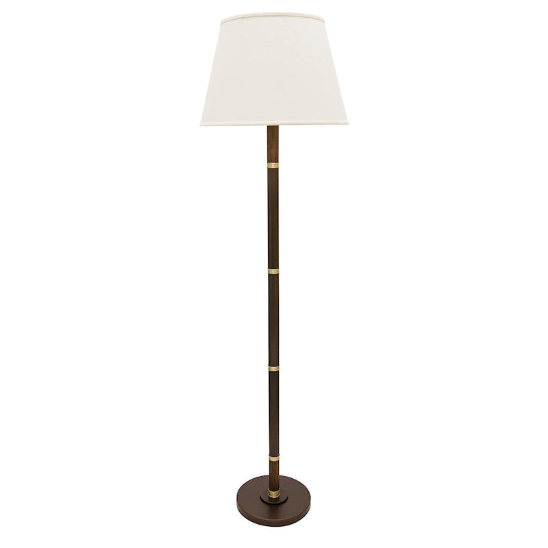 House of Troy Barton 1 Light 65" Floor Lamp, Chestnut/Satin Brass - BA700-CHB