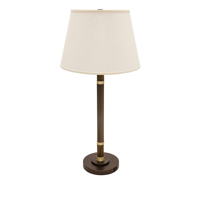 House of Troy Barton 1 Light 32.5" Table Lamp, Chestnut/Satin Brass - BA750-CHB