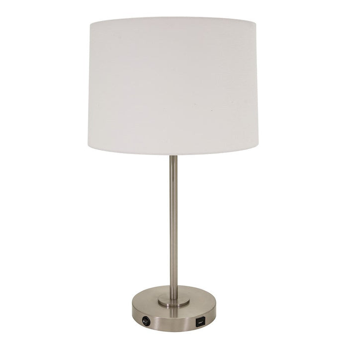 House Of Troy Brandon Table Lamp/USB Port, Satin Nickel - BR150-SN