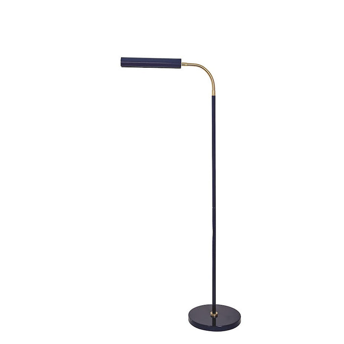 House of Troy Fusion 1 Light Floor Lamp, Navy Blue/Satin Brass - FN100-NB-SB