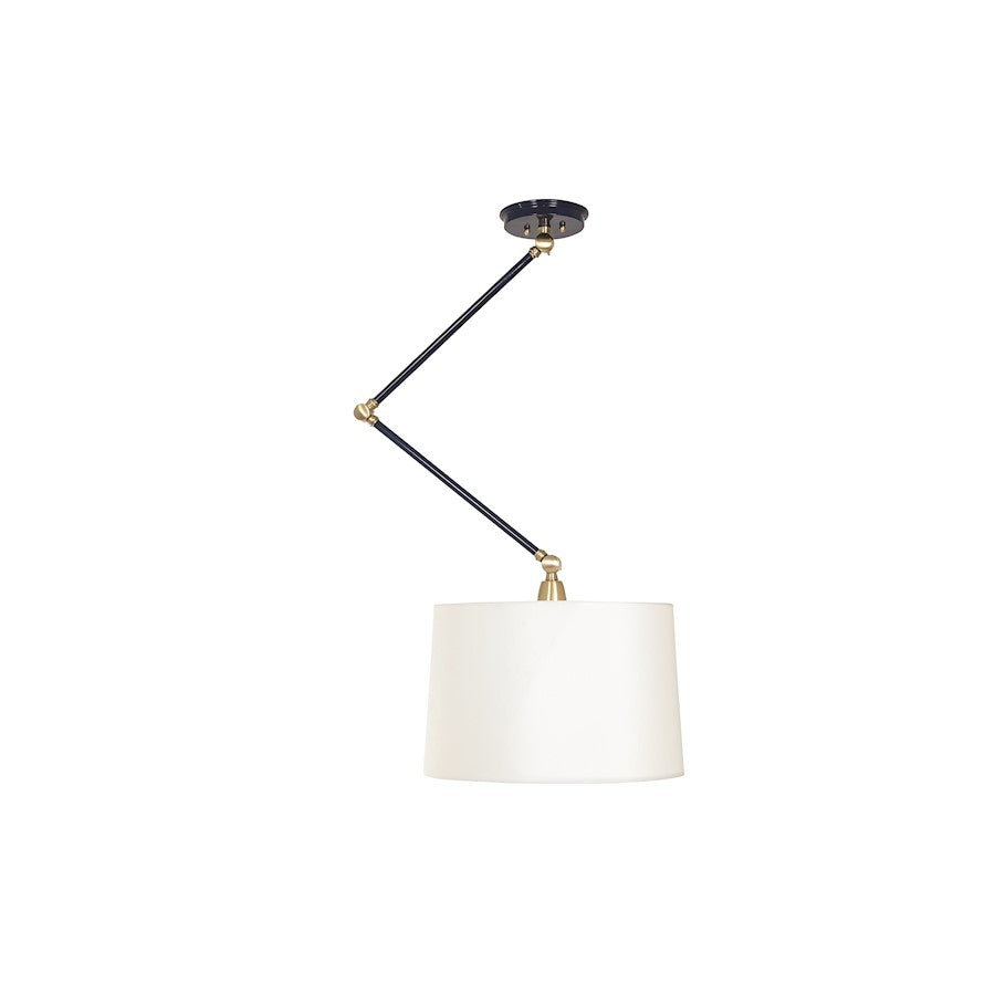 House of Troy Uptown 1 Light Pendant, Navy Blue/Satin Brass - UP501-NB-SB