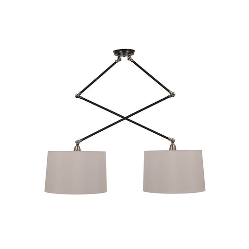 House of Troy Uptown 2 Light Pendant, Black/Satin Nickel - UP502-BLK-SN