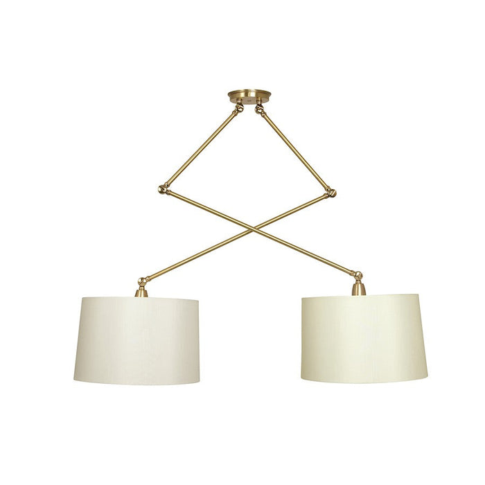 House of Troy Uptown 2 Light Pendant, Satin Brass/Polished Brass - UP502-SB-PB