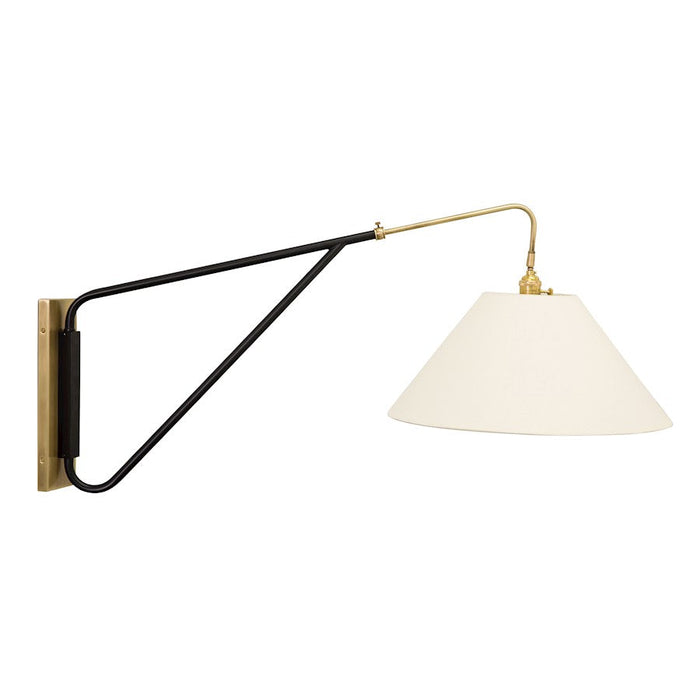 House of Troy 29" Swing Arm Wall Lamp, Antique Brass/Black Accents - WS731-ABBLK