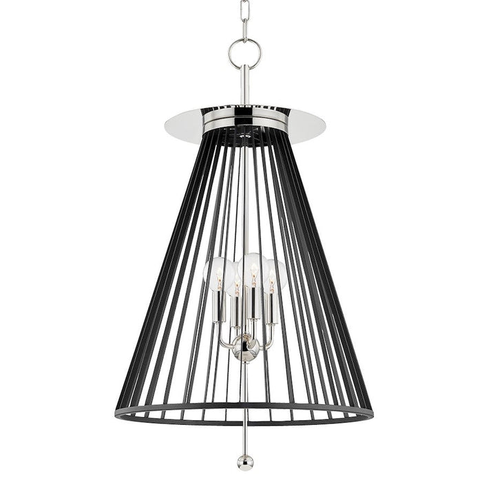 Hudson Valley Cagney 4-Light Pendant, Polished Nickel/Black - 1018-PN-BK