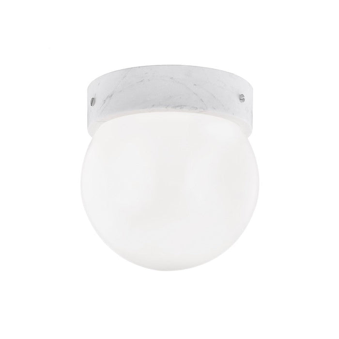 Hudson Valley Bianco 1 Light Flush Mount, Nickel/Opal Glossy Glass - 1265-PN