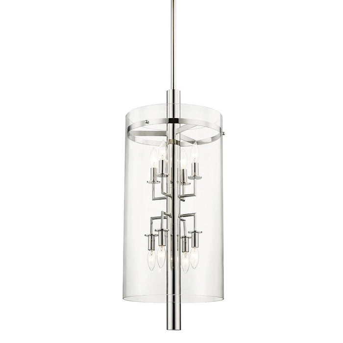 Hudson Valley Baxter 8 Light Pendant, Polished Nickel/Clear Glass - 1308-PN