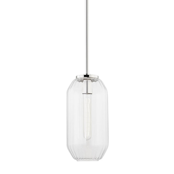 Hudson Valley Bennett 1 Light B Pendant, Polished Nickel/Clear - 1508-PN