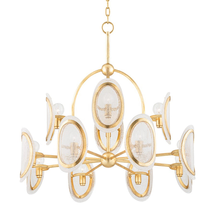 Hudson Valley Danes 12 Light Chandelier, Vintage Gold Leaf - 1534-VGL