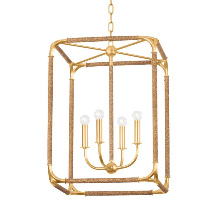 Hudson Valley Laurenceston 4 Light Lantern, Gold Leaf - 1604-GL