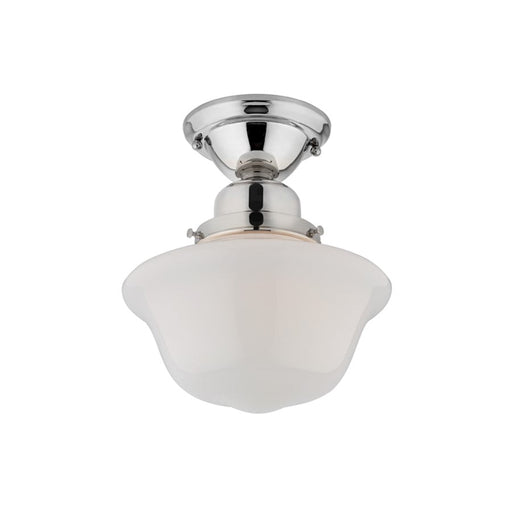 Hudson Valley Edison Collection 1-Lt Semi Flush, P Nickel/Opal Glossy - 1609F-PN