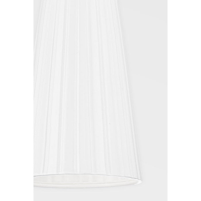 Hudson Valley Treman 1 Light Pendant, Brass/Gloss White/White