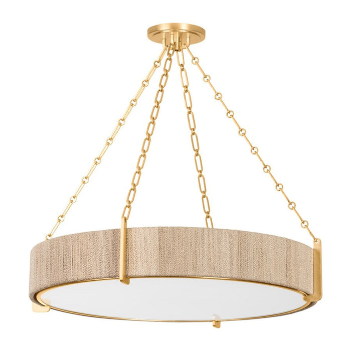 Hudson Valley Quebec 6 Light Chandelier, Gold Leaf/Bleached - 1636-GL