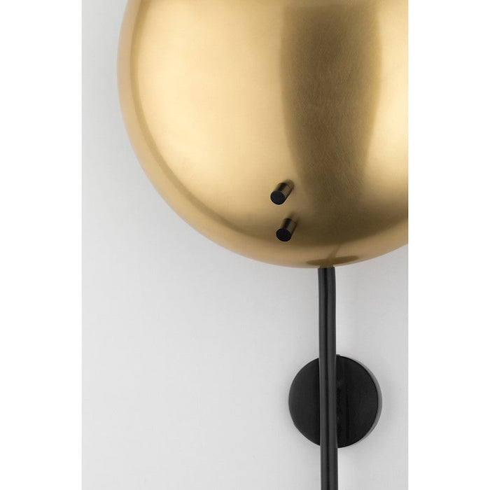 Hudson Valley Afton 1 Light Plug In Wall Sconce, Bronze/Brass