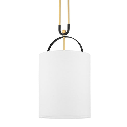 Hudson Valley Campbell Hall 1-Lt Pendant, Brass/Black Brass/White - 2034-AGB-BBR