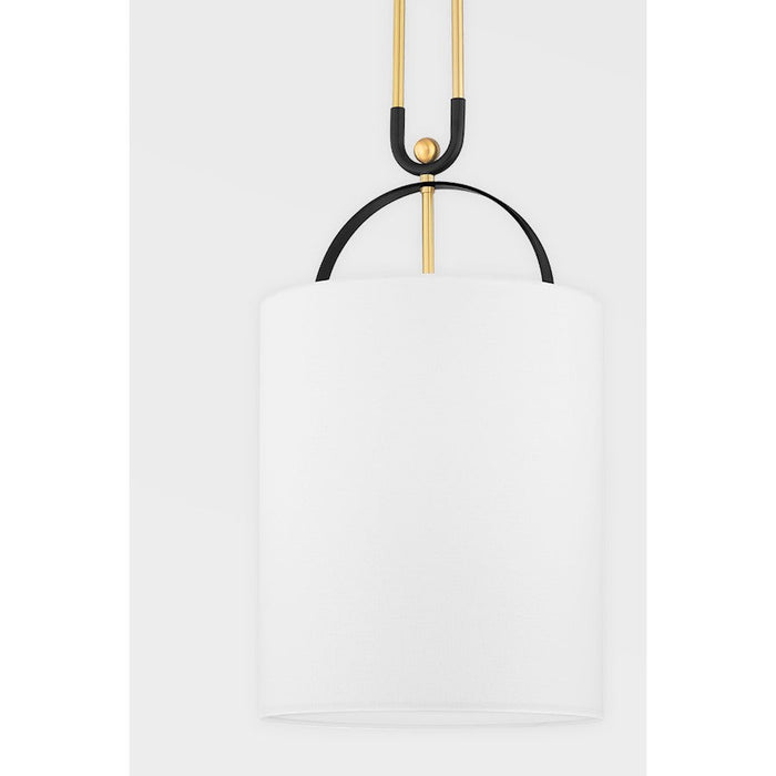 Hudson Valley Campbell Hall Pendant, Brass/Black Brass/White