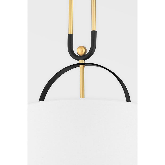 Hudson Valley Campbell Hall Pendant, Brass/Black Brass/White