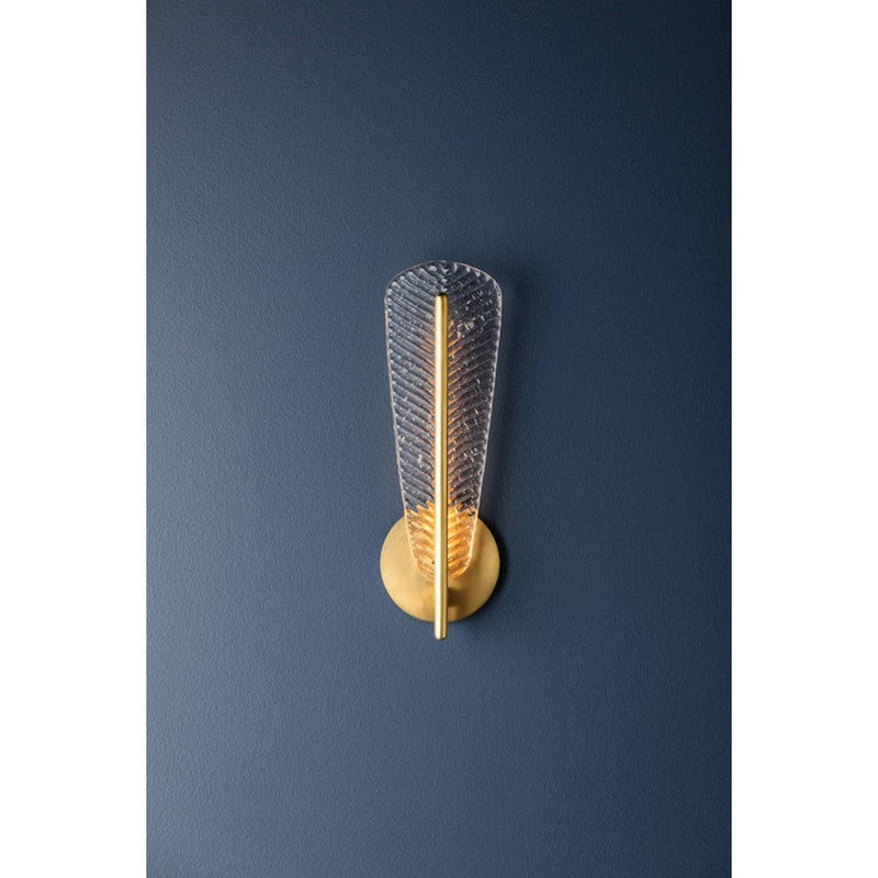 Hudson Valley Passaic 1 Light Wall Sconce, Aged Brass